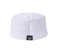 Qsvbeeqj Cappello turbante da uomo in morbido cotone traforato musulmani Kufi con design tradizionale per un look confortevole ed elegante uomini religiosi, bianco, L