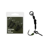 Qsvbeeqj Carpa Pesca Ronnie Wide Gape Gancio Con Leader E Manicotto Lungo Carpa Professionale Pesce Amo Gape