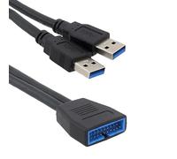 Qsvbeeqj Cavo di prolunga USB 3.0 da 19/20 pin 1 a 2 splitter per scheda madre del computer connettore adattatore di estensione USB interno