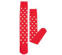 Qsvbeeqj Celebrate Love With Thigh High Calze Lunghe Cuori Puntini Modello Divertente Seta Sopra Il Ginocchio Calze San Valentino, G, Taglia unica