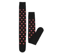 Qsvbeeqj Celebrate Love With Thigh High Calze Lunghe Cuori Puntini Modello Divertente Seta Sopra Il Ginocchio Calze San Valentino, F, Taglia unica