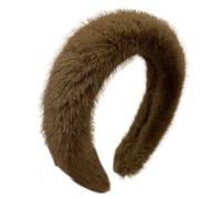 Qsvbeeqj Cerchietto per capelli in finta pelliccia di visone, alla moda, da donna, imbottito, comodo copricapo