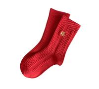 Qsvbeeqj Cinese Capodanno Calzini Alla Caviglia Morbido Cotone Matrimonio Capodanno Celebrazione Party Decorazioni Traspirante Per Le Donne Rossore Novità Divertente Crew Socks, A, Taglia unica