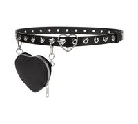 Qsvbeeqj Cintura Stile Punk Con Borsa Portatile Adulto Moda Amore Fibbia Cintura Vita Adolescenti Accessori Abbigliamento Gotico Sacchetto Vita, Cintura con borsa, Taglia unica