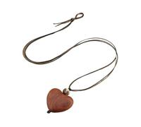 Qsvbeeqj Collana a cuore in legno robusto con grani naturali accessorio per le donne in cerca di stili unici Artistics gioielli fatti a mano in legno ciondolo a cuore, Taglia unica, come descritto