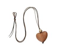 Qsvbeeqj Collana a cuore in legno robusto con grani naturali accessorio per le donne in cerca di stili unici Artistics gioielli fatti a mano in legno ciondolo a cuore, Taglia unica, come descritto