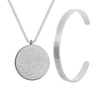 Qsvbeeqj Collana Ayatul Kursi in acciaio inossidabile e set di gioielli per collo e polso, ornamento per persone fedeli
