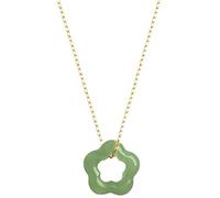 Qsvbeeqj Collana con ciondolo di fiori di prugna di giada naturale, semplice collana di colarbone girocollo ornamentale squisito gioielli donna uomo giada verde per donne uomini, Einheitsgröße, come