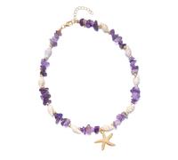 Qsvbeeqj Collana leggera e confortevole con ciondolo a forma di stella marina e conchiglie per una giornata calda, accessorio casual con conchiglie, One Size, come descritto, come descritto