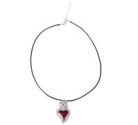 [Qsvbeeqj] Collana unica con ciondolo a forma di cuore spaventoso, delicata catena per clavicola, decorazione per il collo