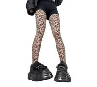 Qsvbeeqj Collant in nylon con stampa alla moda ad alta elasticità morbido e confortevole leggings per le donne senza collant leopardati antiscivolo