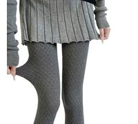 Qsvbeeqj Collant morbidi opachi con piedi per le donne a rombi legging calze di controllo superiore a vita alta collant calze opache con piedi, fuliggine, Taglia unica