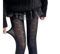 Qsvbeeqj Collant morbidi opachi con piedi per le donne calze calde spesse controllo top collant fantasia a vita alta collant collant a vita alta, Nero , Taglia unica