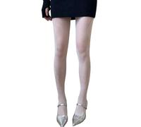 Qsvbeeqj Collant sottili retrò con fiocchi tridimensionali dettaglio moda essenziale uso quotidiano leggings in pizzo sottile per donne ragazze confortevole sottocultura collant elasticizzati, bianco