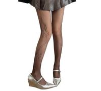 Qsvbeeqj Collant sottili retrò con fiocchi tridimensionali dettaglio moda essenziale uso quotidiano leggings in pizzo sottile per donne ragazze confortevole sottocultura collant elasticizzati, Marrone