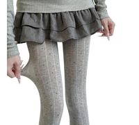 Qsvbeeqj Collant termici da donna a vita alta inverno autunno opaco collant a pois modello elastico in vita morbido cotone a coste collant da ufficio comodo collant, Grigio chiaro, O size fits all