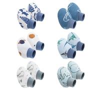 Qsvbeeqj Confezione 6 paia di scarpe da bambino in cotone comode calze interne morbide polsini elastici design cartone animato scarpe bambino calzini per bambini per camminare, set 2, taglia unica