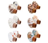 Qsvbeeqj Confezione 6 paia di scarpe da bambino in cotone comode calze interne morbide polsini elastici design cartone animato scarpe bambino calzini per bambini per camminare, set 3, taglia unica