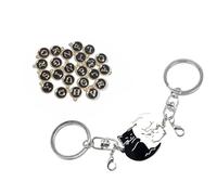 Qsvbeeqj Coppia di chiavi per gatti in acciaio inox, adorabile design bianco e nero, perfetto per regali di anniversario o per tutti i giorni