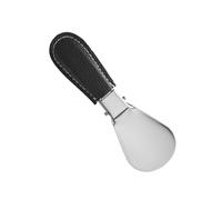 Qsvbeeqj Corno di scarpiera pieghevole in acciaio inox con manico in similpelle Design non piegato per il comfort Utilizzare adulti e viaggi per bambini. Utilizzare corno leggero con manico in pelle