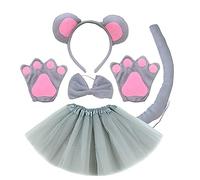 Qsvbeeqj Costume Set Orecchie Fascia Papillon Coda Tutu Gonna Guanti Per Bambini-Halloween Costume Cosplay Partito Puntelli Baby-kids Baby-girl Principessa Dress