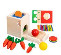 Qsvbeeqj Cubo educativo Sensoriale In Legno Con Carote Tirare L'apprendimento del Colore Pesca E Peg Gioco Da Tavolo Genitori Bambino Interazione Giocattoli