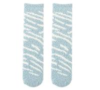 Qsvbeeqj Donne Inverno Microfibra Fuzzy Slipper Crew Calzini Contrasto Colore Strisce Stampato Spessa Accogliente Caldo Calzetteria Regali Calzini Invernali Per Bambini Con Grip, A, Taglia unica