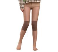 Qsvbeeqj Elastico in vita di grandi dimensioni Aria condizionata Collant Anti-Snags Tessuto elasticizzato & Comfort Toe Per Le Donne Invisibile Rinforzato Toe Calze, Caffè tè al latte, Taglia unica