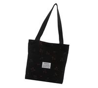 Qsvbeeqj Elegante borsa a tracolla in velluto a coste spaziosa tasca principale comoda da trasportare essenziale per pendolarismo fine settimana leggera borsa ascellare, Nero , One Size