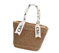 Qsvbeeqj Elegante borsa in paglia dal design cavo, varie opzioni di trasporto, borsa a tracolla da viaggio per shopping o gite in spiaggia, borsa a tracolla leggera, cachi, One Size