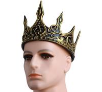 Qsvbeeqj Elegante cerchietto con corona da re con cintura regolabile per amanti della storia e stili unici per feste a tema Halloween