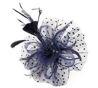 Qsvbeeqj Elegante cerchietto con piume e cappello in rete per un look elegante e vintage, copricapo per feste serali, balli, eventi