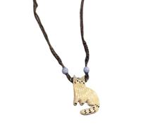 Qsvbeeqj Elegante collana a forma di gatto a forma di pendellie collana regolabile lunghezza moda gioielli per il collo quotidiano e la festa indossare gatti di moda intrecciati, misura unica, come