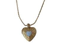 Qsvbeeqj Elegante collana con ciondolo a forma di cuore che cattura l'occhio del libro della busta, collana alla moda con ciondolo per il collo, gioielli per, Rame, Zirconia cubica