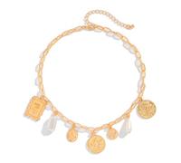 Qsvbeeqj Elegante Croce di conchiglia Collana Accessori Gioielli Per Le Donne Con Fascino D'oro E Bohemian Cozze Disegni Indossare Collana Quotidiana, Taglia unica, come descritto, come descritto