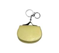 Qsvbeeqj Elegante design a ferro di cavallo portachiavi sacchetti in vera pelle morbida clip ergonomica in metallo per attacco borsa ferro di cavallo alla moda, Giallo, Taglia unica