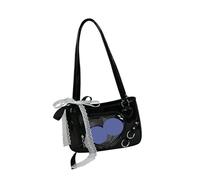 Qsvbeeqj Elegante Giapponese Pizzo Dolce Fresco Ragazza Pendolare Borsa Con Piccole Borse A Tracolla Per Uso Quotidiano E Assemblea Unica Borsa Della Moda, Nero