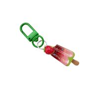 Qsvbeeqj Elegante portachiavi a forma di gelato con catena in resina liscia, dipinto dettagliato, artigianale, elegante articolo per il trasporto quotidiano per adulti, leggero ciondolo in resina per