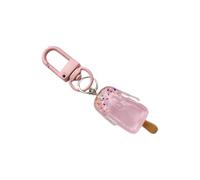 Qsvbeeqj Elegante portachiavi a forma di gelato con catena in resina liscia, dipinto dettagliato, artigianale, elegante articolo per il trasporto quotidiano per adulti, leggero ciondolo in resina per