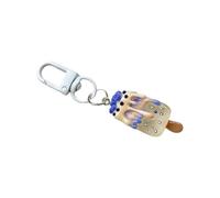 Qsvbeeqj Elegante portachiavi a forma di gelato con catena in resina liscia, dipinto dettagliato, artigianale, elegante articolo per il trasporto quotidiano per adulti, leggero ciondolo in resina per