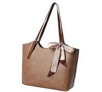 Qsvbeeqj Elegante sacchetto ascellare grande capacità borsa a tracolla Satchel ascellare sciarpa alla moda ufficio borsa per donne e ragazze lusso PU pelle, cachi