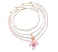 [Qsvbeeqj] Elegante set di collana pendente con fiocco di fragola ciondolo farfalla collana di perle collana donna collo gioielli abbigliamento casual