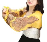 Qsvbeeqj Elegante Stampa di Raffreddamento Scialle Sun Protezione Copre Lo Scialle Campane Del Braccio Copre Per Le Donne Spiaggia Vacanza All'aperto Attività di Raffred, Giallo, Taglia unica
