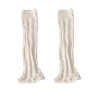 Qsvbeeqj Estetico Donne Svasato Larghi Scaldamuscoli Calzini Senza Piedi Punk Strappato Foro Lavorato A Maglia Slouchy Covers Manica Streetwear Musica Festival Warmers, bianco, Taglia unica