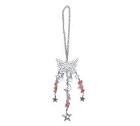 Qsvbeeqj Farfalla Accessori Auto Appesi Telefono Cordino Farfalla Stella Fringe Portachiavi Telefono Fascino Zaino Pendente Cordino Borsa Ciondolo Charm, B, Taglia unica