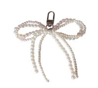 Qsvbeeqj Fashion Pearl Bowknot Keychain Pendant Fashion Hanging Ornament Phone Charm Car Keyring Gioielli Zaino Decorazione