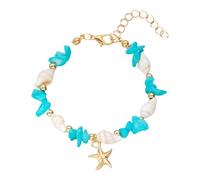 Qsvbeeqj Fashion Sea Charm Bracciale di Perline Bracciale In Lega Texture Perfetto Per Giovani Donne E Alla Moda Presentazione Colorata Grano Della Spiaggia, Taglia unica, come descritto