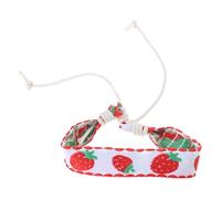 Qsvbeeqj Fatti a mano fragola fiore ricamato gioielli etnici intrecciati amicizia avvolgere braccialetti filo intrecciato braccialetti amicizia avvolgere braccialetti, Misura unica, come descritto