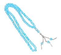 Qsvbeeqj Fatto a mano blu mare doppia ombra, bracciale in agata finto 99 perle, design resistente e irritante per un comfort prolungato di usura moda doppio colore perline rosario, Taglia unica, come