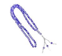 Qsvbeeqj Fatto a mano blu mare doppia ombra, bracciale in agata finto 99 perle, design resistente e irritante per un comfort prolungato di usura moda doppio colore perline rosario, Taglia unica, come